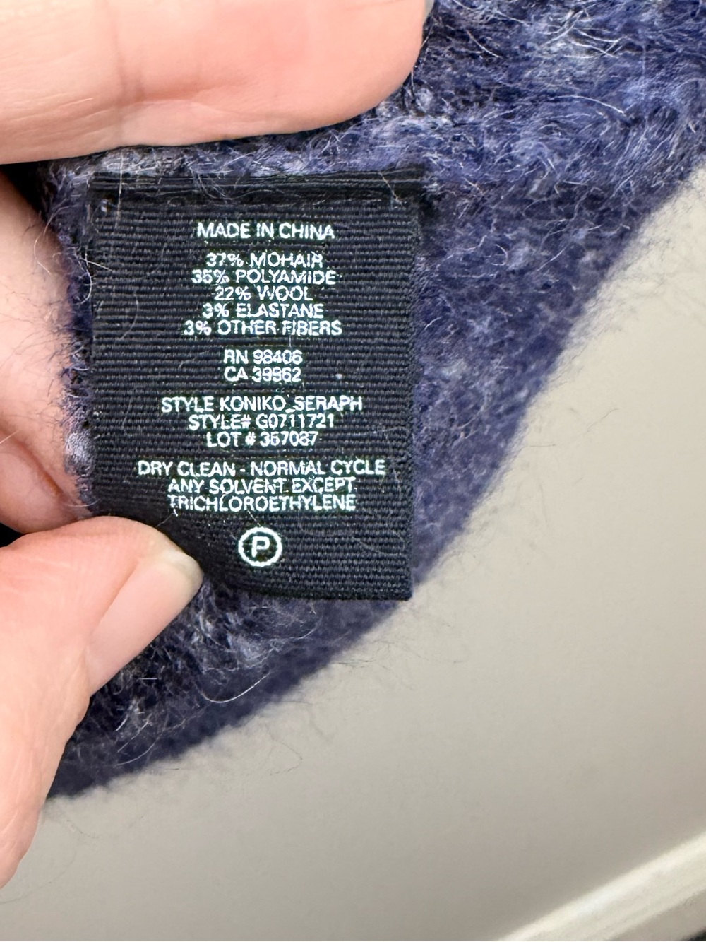 THEORY mohair wool blend short sleeve crew neck pull over large - Picture 5 of 8